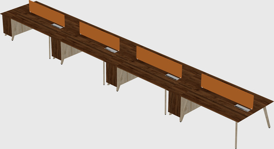 Rectangular shared desk