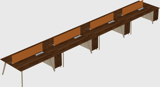 Rectangular shared desk