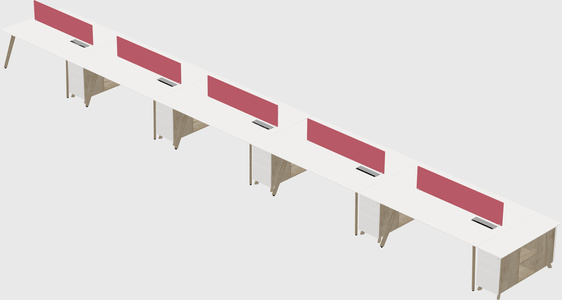 Rectangular shared desk