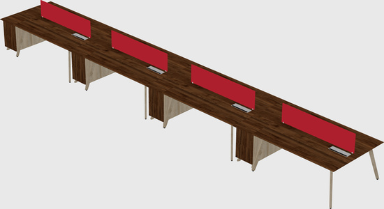 Rectangular shared desk