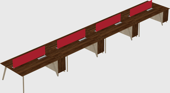 Rectangular shared desk