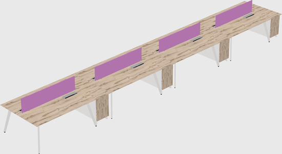 Rectangular shared desk