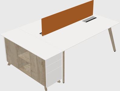 Rectangular shared desk
