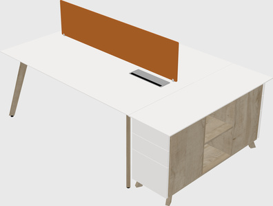 Rectangular shared desk