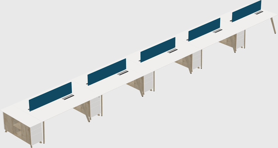 Rectangular shared desk