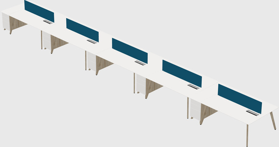 Rectangular shared desk