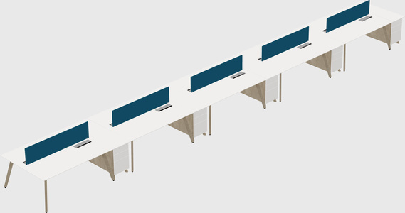 Rectangular shared desk