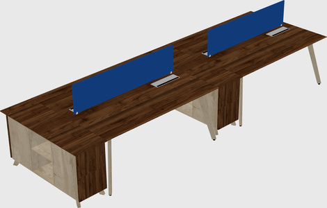 Rectangular shared desk