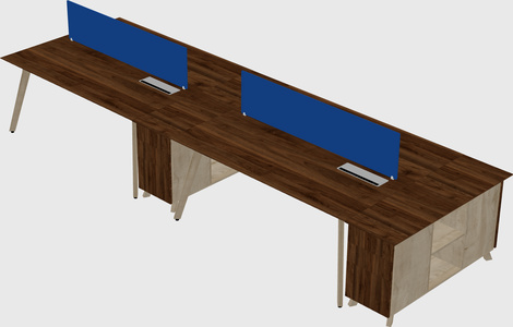 Rectangular shared desk