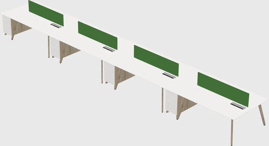 Rectangular shared desk