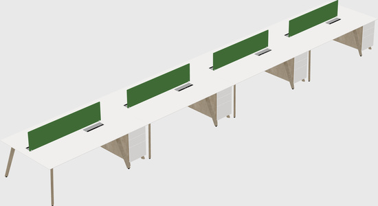 Rectangular shared desk
