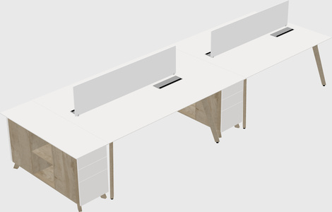 Rectangular shared desk