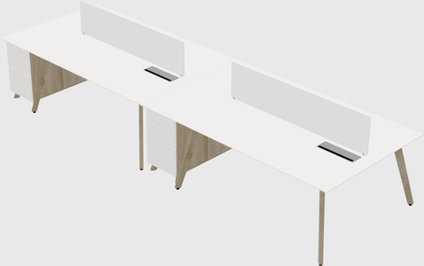 Rectangular shared desk