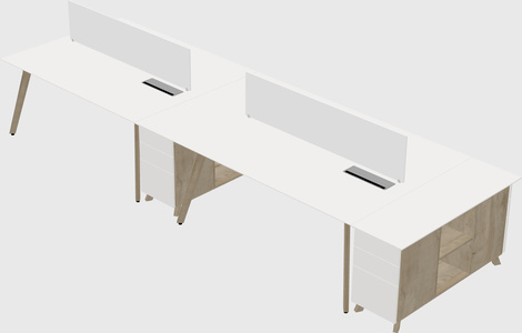 Rectangular shared desk