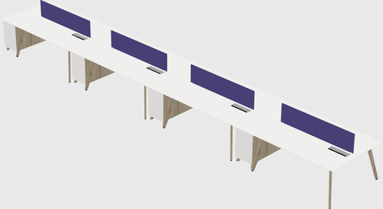 Rectangular shared desk