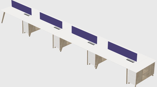 Rectangular shared desk