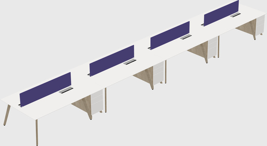 Rectangular shared desk