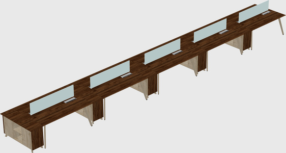 Rectangular shared desk