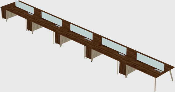 Rectangular shared desk