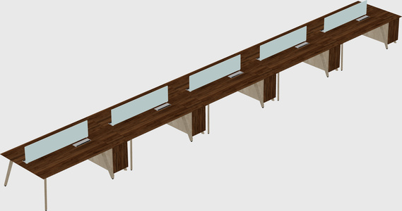 Rectangular shared desk