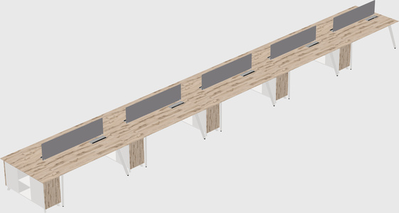Rectangular shared desk