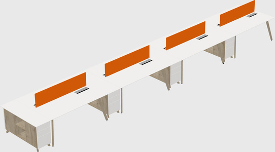 Rectangular shared desk