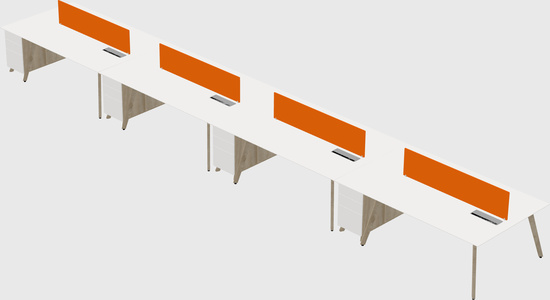 Rectangular shared desk