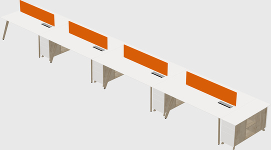 Rectangular shared desk