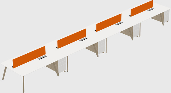 Rectangular shared desk