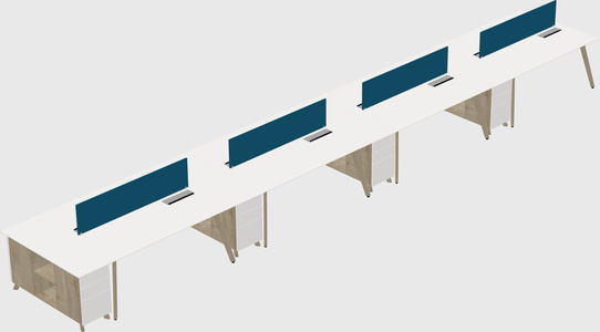 Rectangular shared desk