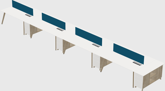 Rectangular shared desk