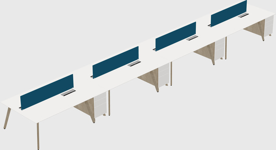 Rectangular shared desk