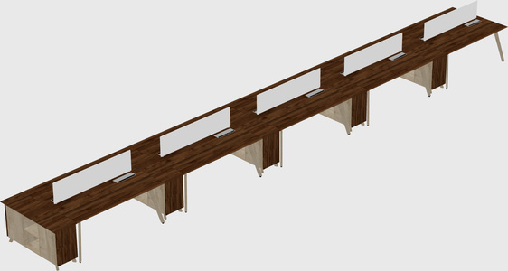 Rectangular shared desk