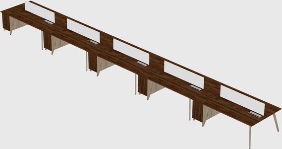 Rectangular shared desk