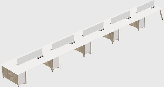 Rectangular shared desk