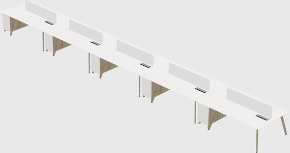 Rectangular shared desk