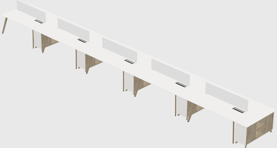 Rectangular shared desk