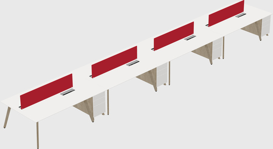 Rectangular shared desk