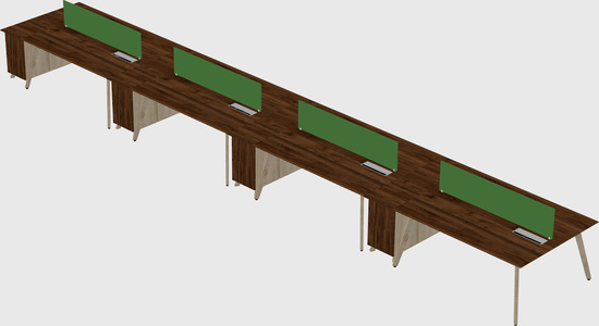 Rectangular shared desk