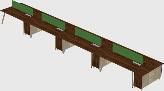 Rectangular shared desk
