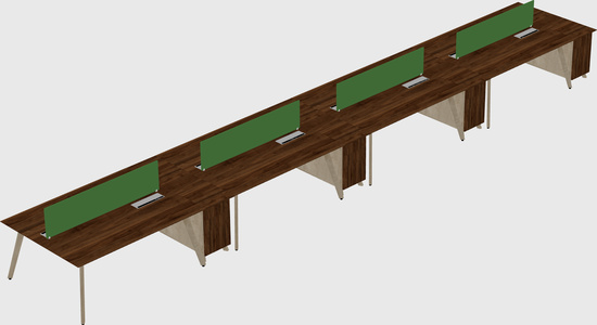 Rectangular shared desk