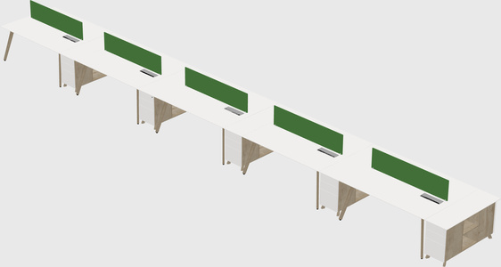 Rectangular shared desk