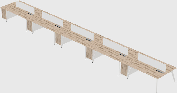 Rectangular shared desk