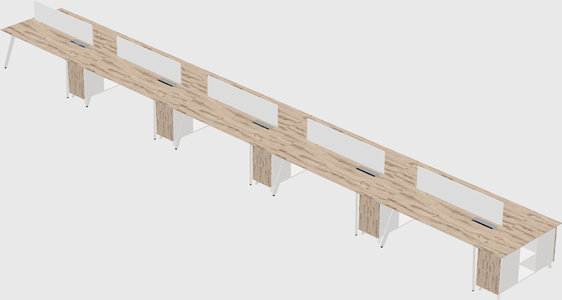 Rectangular shared desk