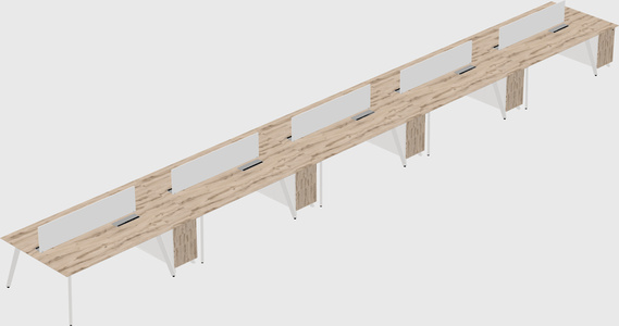 Rectangular shared desk