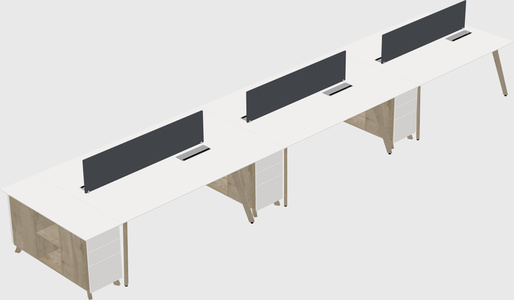 Rectangular shared desk