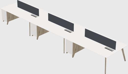 Rectangular shared desk