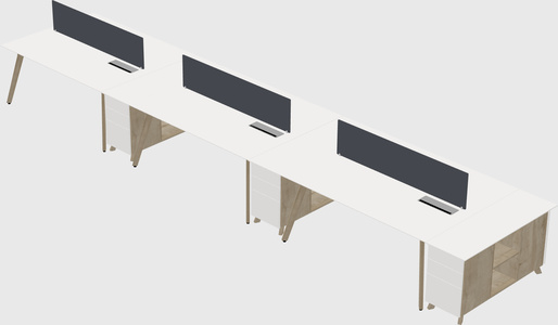 Rectangular shared desk