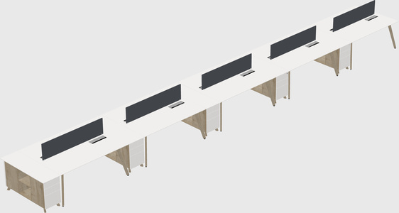 Rectangular shared desk