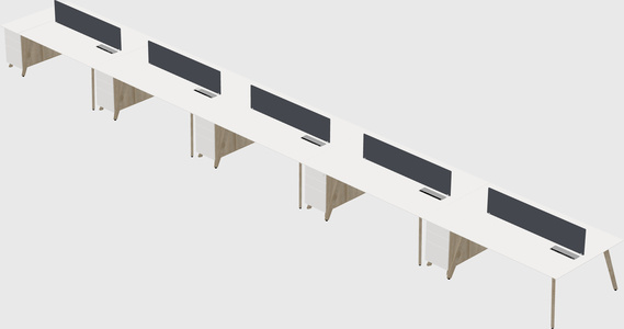 Rectangular shared desk